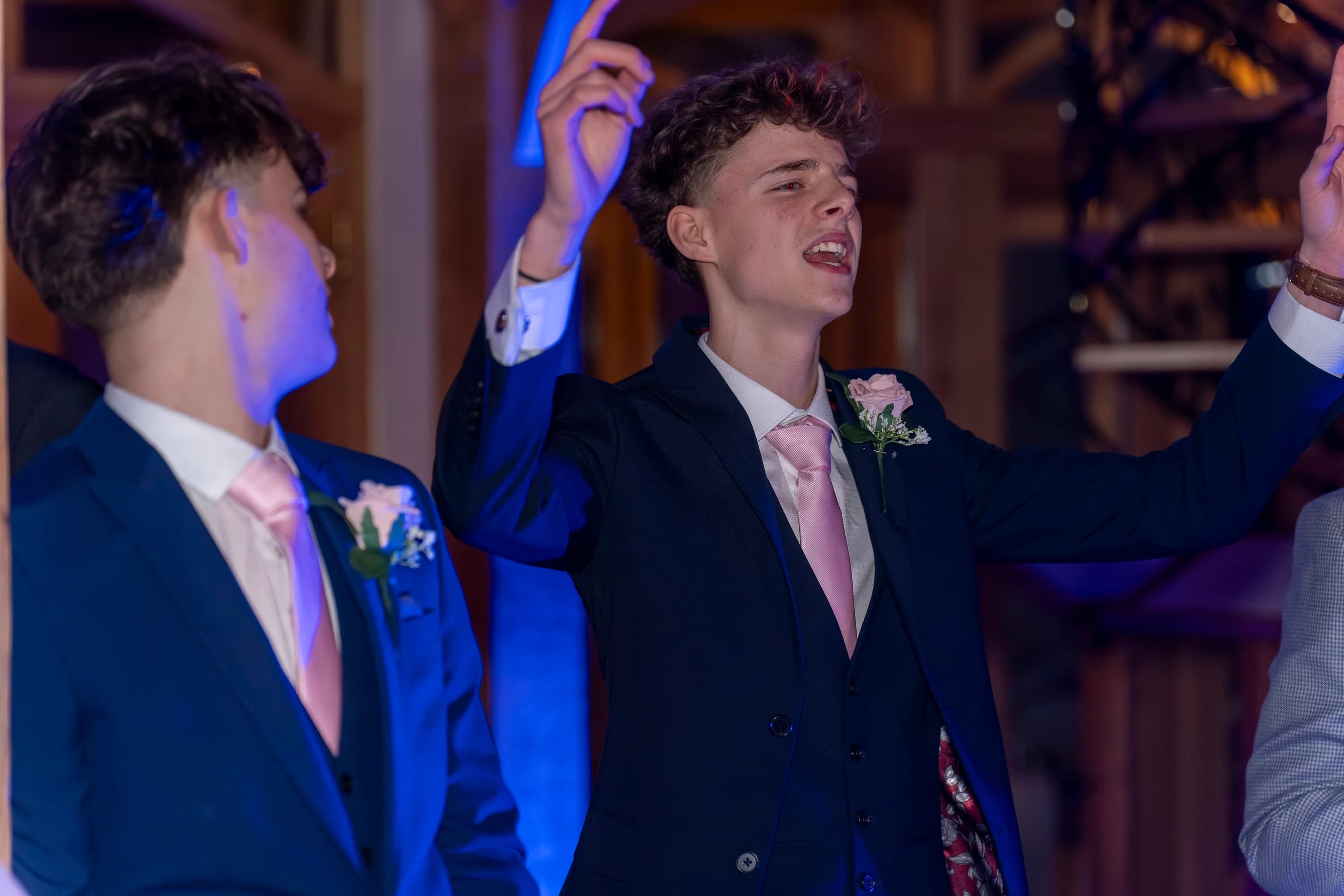 Charlie and Luke celebrating on the dance floor