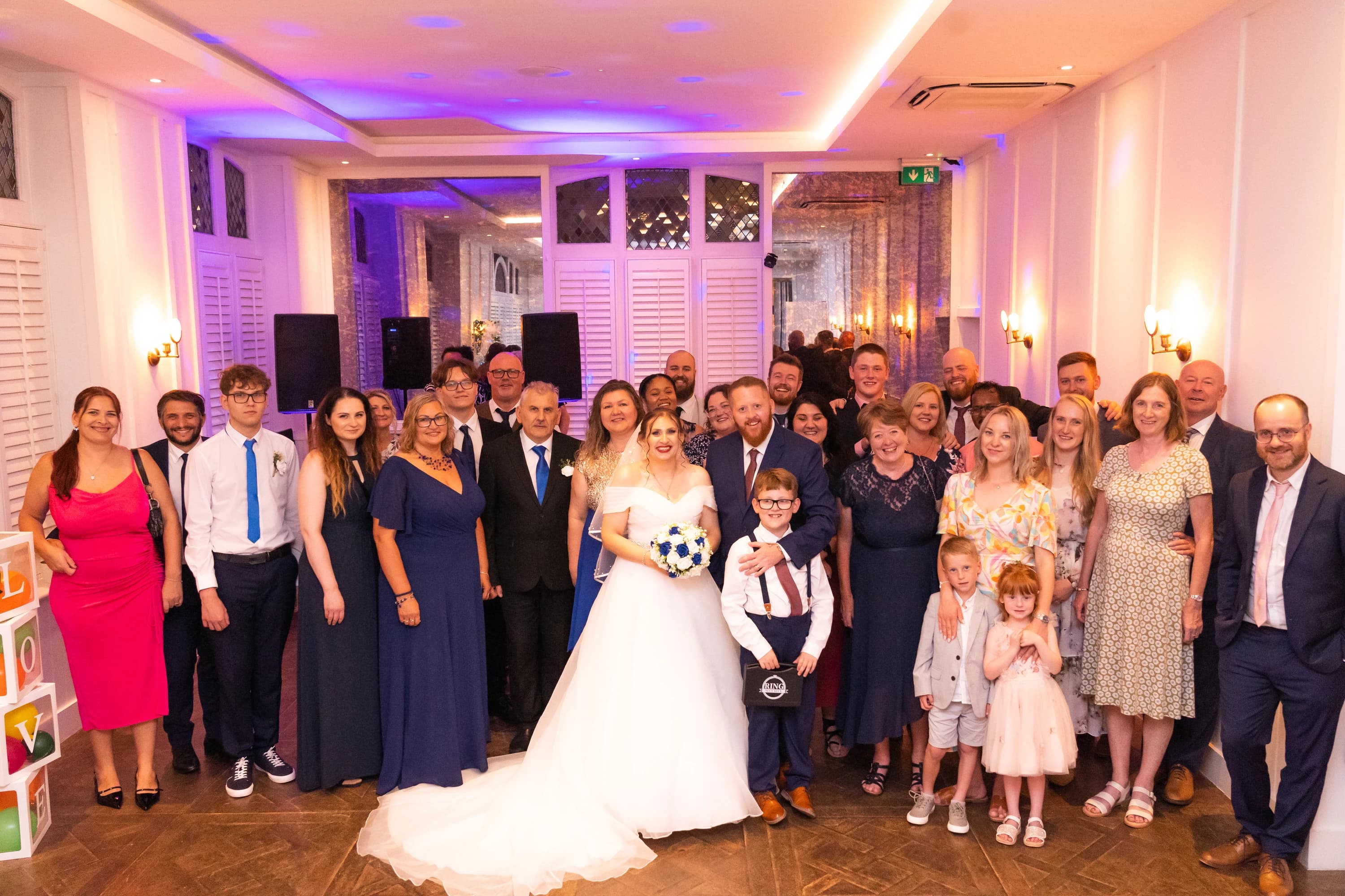 Ineta and Steve with their wedding guests