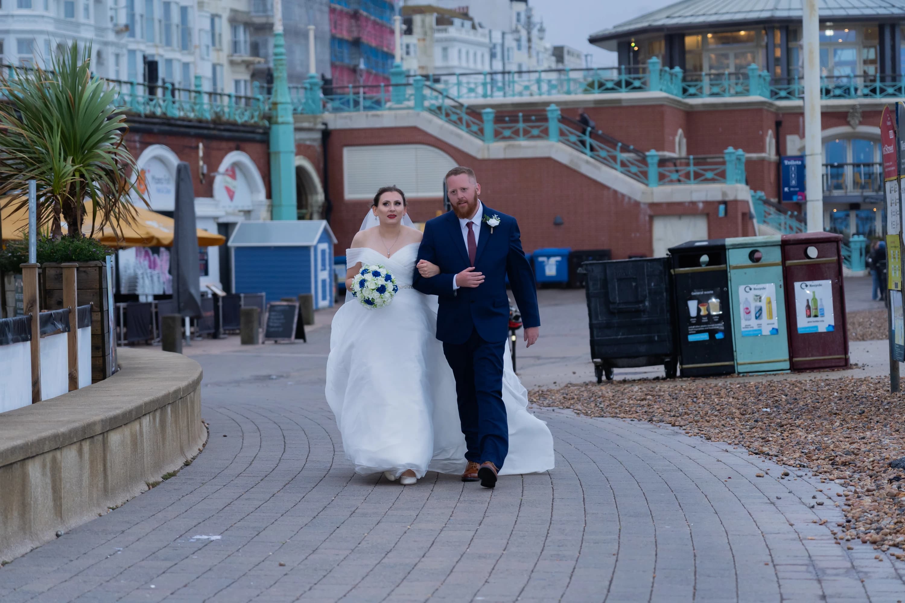 Ineta and Steve walking along the promenade