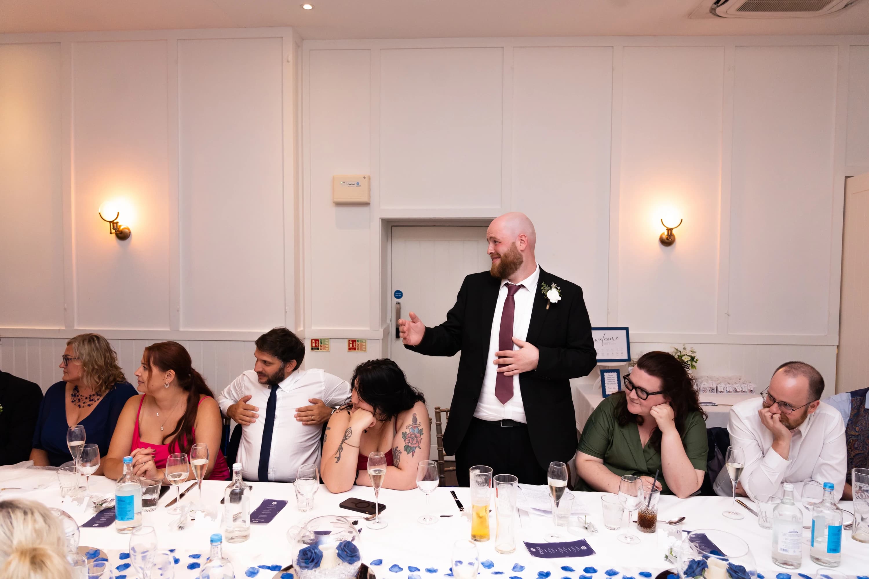 Wedding speeches during Ineta and Steve’s celebration
