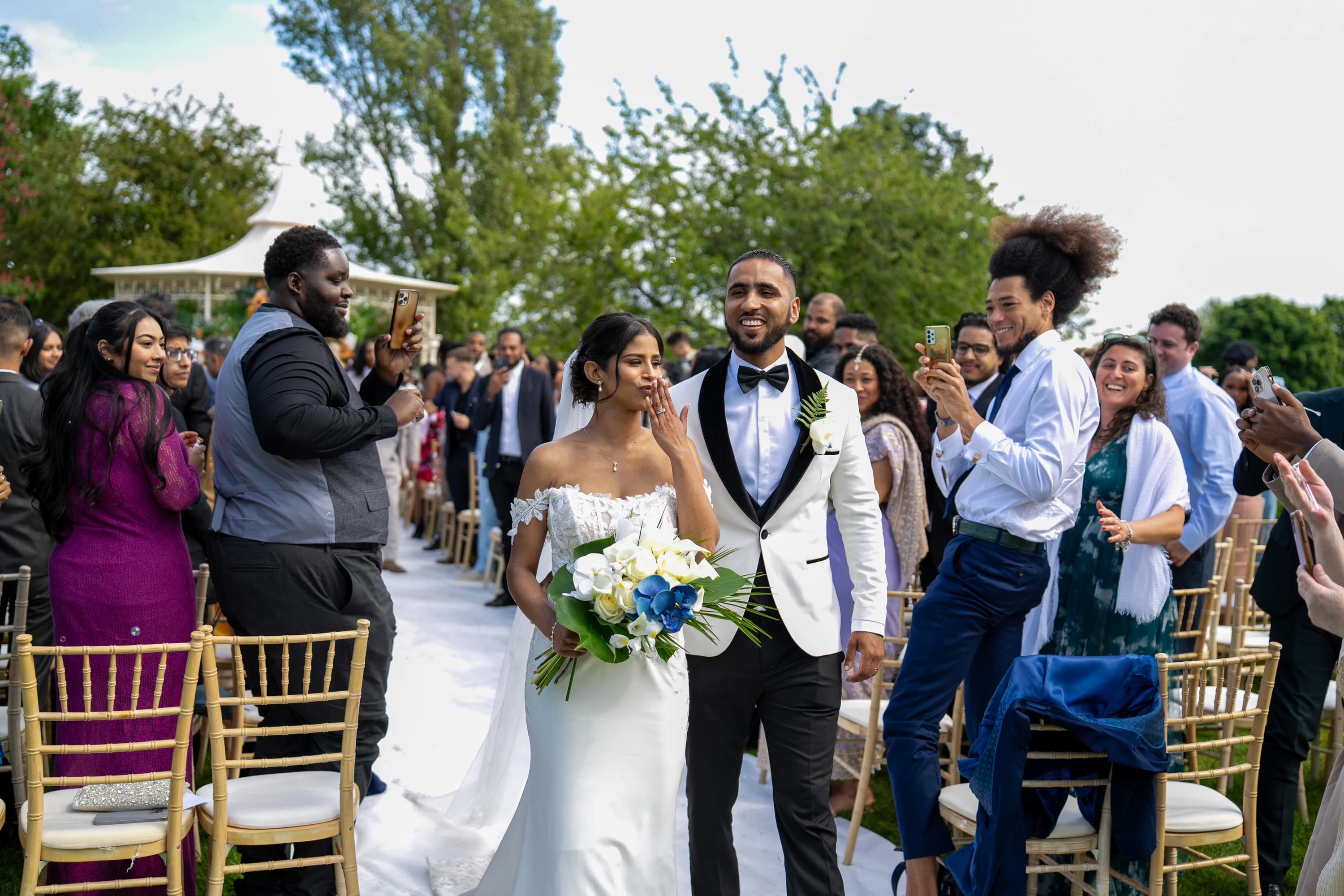 Rohini and Micheal leaving their ceremony